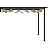 vidaXL zidni gazebo Sivo-smeđa 3 x 3 m Čelik | shoptok.hr