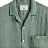 Portuguese Flannel Srajce s kratkimi rokavi Linen Camp Collar Shirt - Dry Green Zelena | Shoptok.si
