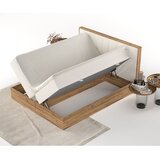 Maison de Rêve Kremno bela/v naravni barvi boxspring postelja s prostorom za shranjevanje 140x200 cm Asahi – | Shoptok.si