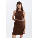 Defacto A-Line Round Neck Linen Blend Sleeveless Midi Dress | shoptok.hr