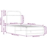 vidaXL Okvir kreveta bez madraca dimljena boja hrasta 80x200 cm drveni | shoptok.hr