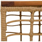  Stol za vrt Prirodna 55 x 55 x 37 cm PE Rattan i Staklo Slike