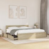 Furnova Posteljni okvir z vzglavjem sonoma hrast 180x200 cm inž. les, (21940622) Cene