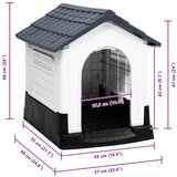  Kućica za pse siva 57x68x66 cm polipropilen | shoptok.hr