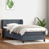 Box spring krevet s madracem tamnosivi 80 x 220 cm baršunasti | shoptok.hr