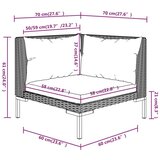  Vrtna sedežna garnitura 7-delna z blazinami PE ratan temno siva, (20972971) | Shoptok.si