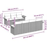  Set vrtnog namještaja od 8 dijelova s jastučićima bež poli ratan akacija | shoptok.hr