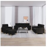 vidaXL 4-dijelni set sofa s jastucima crni od tkanine Cijene
