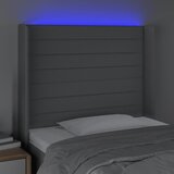  LED uzglavlje svjetlosivo 93 x 16 x 118/128 cm od tkanine | shoptok.hr