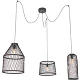 QAZQA Smart buiten hanglamp zwart rotan 3-lichts incl. LED - Calamus | Shoptok.si