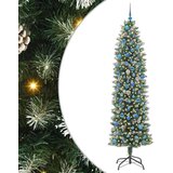 vidaXL Umetno vitko božično drevo med 300 LED Zelena in bela 240 cm | Shoptok.si