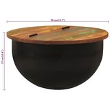  Stolić za kavu crni 50 x 27 cm od masivnog obnovljenog drva | shoptok.hr