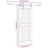 Klizna vrata NARVIK Prirodna i crna 90 x 210 cm (213,5 cm) | shoptok.hr