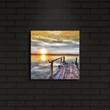 Wallity 2828İACT-5 multicolor decorative led lighted canvas painting