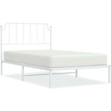 Metalni okvir za krevet s uzglavljem bijeli 107x203 cm | shoptok.hr