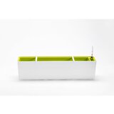 Plastia bijelo-zelena samozalijevajuća tegla za cvijeće Berberis, dužina 78 cm | shoptok.hr