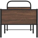vidaXL Posteljni okvir brez vzmetnice 75x190 cm rjav hrast inž. les | Shoptok.si