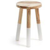 Kave Home Bijeli/u prirodnoj boji stolac od masivnog drva munggura Brocsy – | shoptok.hr