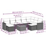vidaXL 10-dijelni set vrtnih sofa s jastucima crni od poliratana | shoptok.hr