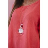 Kesi Włoski Muslin blouse with a necklace pink | shoptok.hr