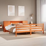 Krevet s regalom za knjige bez madraca 200x200 cm od borovine Cijene