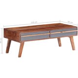  Stolić za kavu sivi 110 x 50 x 40 cm od masivnog drva | Eponuda.com