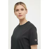 Champion Bombažna kratka majica ženska, črna barva, 117207