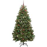 vidaXL Umjetno božićno drvce S LED lampica Zelena 180 cm PVC i metal | shoptok.hr