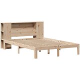 vidaXL Krevet s regalom za knjige bez madraca 120x200 cm od borovine | shoptok.hr