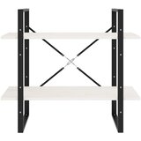 Ormarić za knjige s 2 razine bijeli 80 x 30 x 70 cm od borovine | shoptok.hr