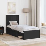  Konstrukcija postelje Črna 75 x 190 cm Masivno borovo les, (5000103531) | Shoptok.si