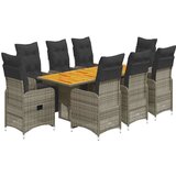  9-dijelni vrtni bistro set od poliratana s jastucima sivi | shoptok.hr