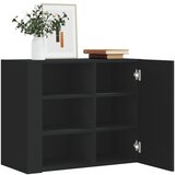 vidaXL Stenska omarica črna 75x35x60 cm inženirski les Cene