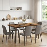  140 x 70 x 75 cm Čvrsto drvo akacije Prirodna i kava Pravokutni | shoptok.hr