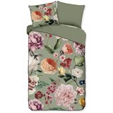 Descanso Zelena posteljina za krevet za jednu osobu/za produženi krevet od pamučnog satena 140x220 cm Fiori – Cijene
