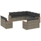 Maison Chic Seti vrtnega pohištva - Vrtna garnitura - Vrtni pohištvo set 11-delna z blazinami siv poli ratan, (21809824) | Shoptok.si