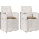  Vrtne stolice za blagovanje 2 pcs Bijela i sivosmeđa PP | Eponuda.com