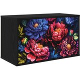 vidaXL TV ormar za montažu na zid KIEL 69 x 33 x 40 cm Crni hrast - Crni hrast Tamni cvjetni uzorak | shoptok.hr