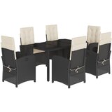  7-dijelni vrtni blagovaonski set s jastucima crni od poliratana | shoptok.hr