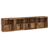  Stranska omara z LED lučmi iz starega lesa 283x37x67 cm | Shoptok.si