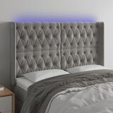  LED uzglavlje svjetlosivo 147 x 16 x 118/128 cm baršunasto | shoptok.hr