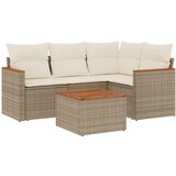  5-dijelni vrtni set sofa s jastucima bež od poliratana | shoptok.hr