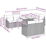  9 Delni Vrtni Kavč Set z Blazinami Svetlo Sivi Poli Ratan, (22092926) | Shoptok.si