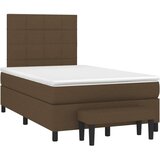  Box spring postelja z vzmetnico temno rjav 120x200 cm blago, (20899045) | Shoptok.si