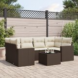  7-dijelni set vrtnih sofa od poliratana s jastucima smeđi | shoptok.hr
