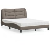  The Living Store Postelja z vzmetnico taupe 140x200 cm blago - Postelja, (21496815) | Shoptok.si