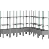  Vrtna sadilica s rešetkom svjetlosiva 200 x 160 x 142 5 cm PP | shoptok.hr