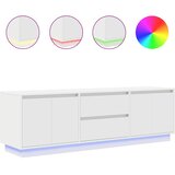 TV ormarić s LED svjetlima bijeli 160,5x41x50 cm | shoptok.hr