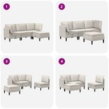  Komplet pohištva za dnevno sobo z blazino 4 pcs Krem Žamet, (5000272718) | Shoptok.si