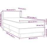 Box Spring krevet s madracem svijetlo sivi 80x220 cm samt | shoptok.hr